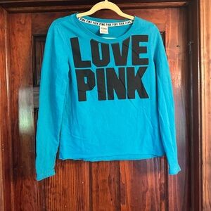 PINK Victoria's Secret Turquoise Long Sleeve Tee